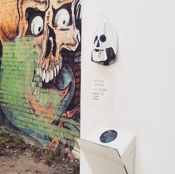 the dead end — installation in alley with graffiti, Barratt | Boyd, 2016