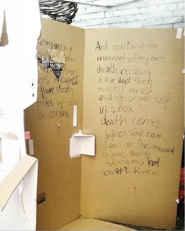 the dead end — interior with text, Barratt | Boyd, 2016