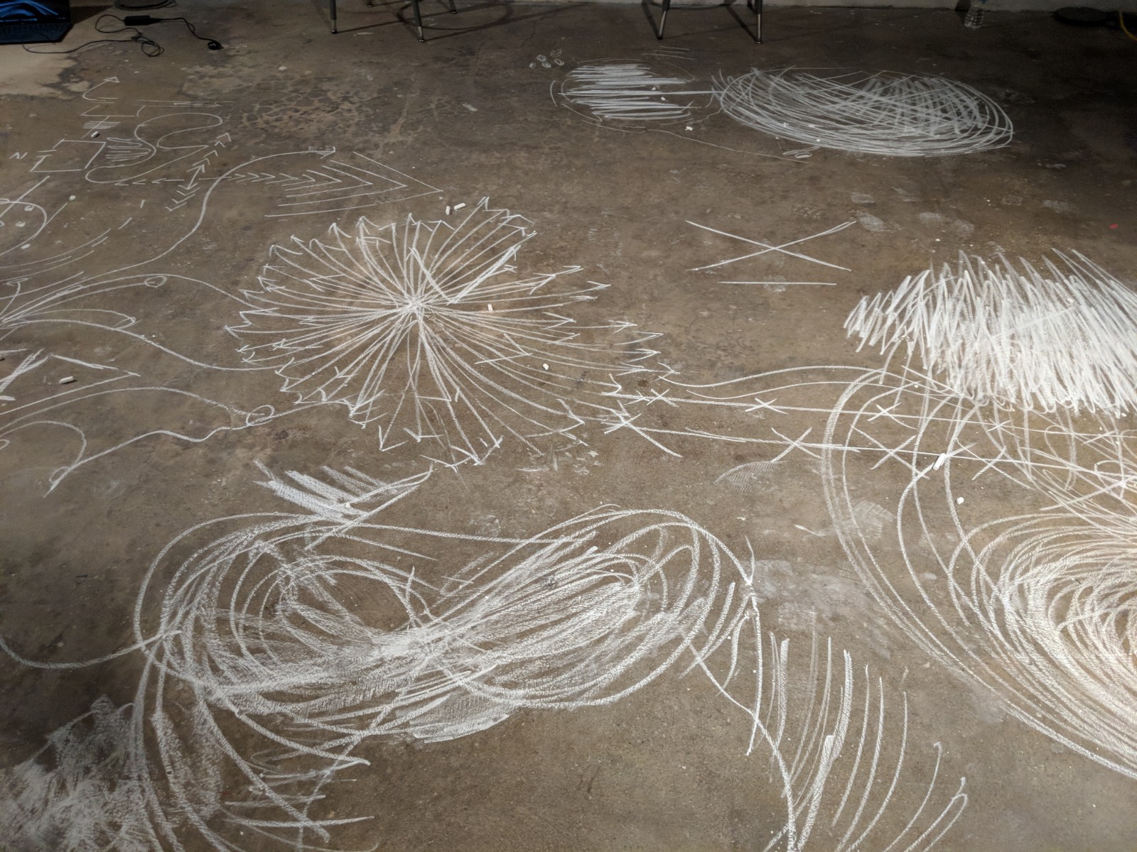 This Platform Life — chalk drawings on floor, Refresh Art Tech, 2019