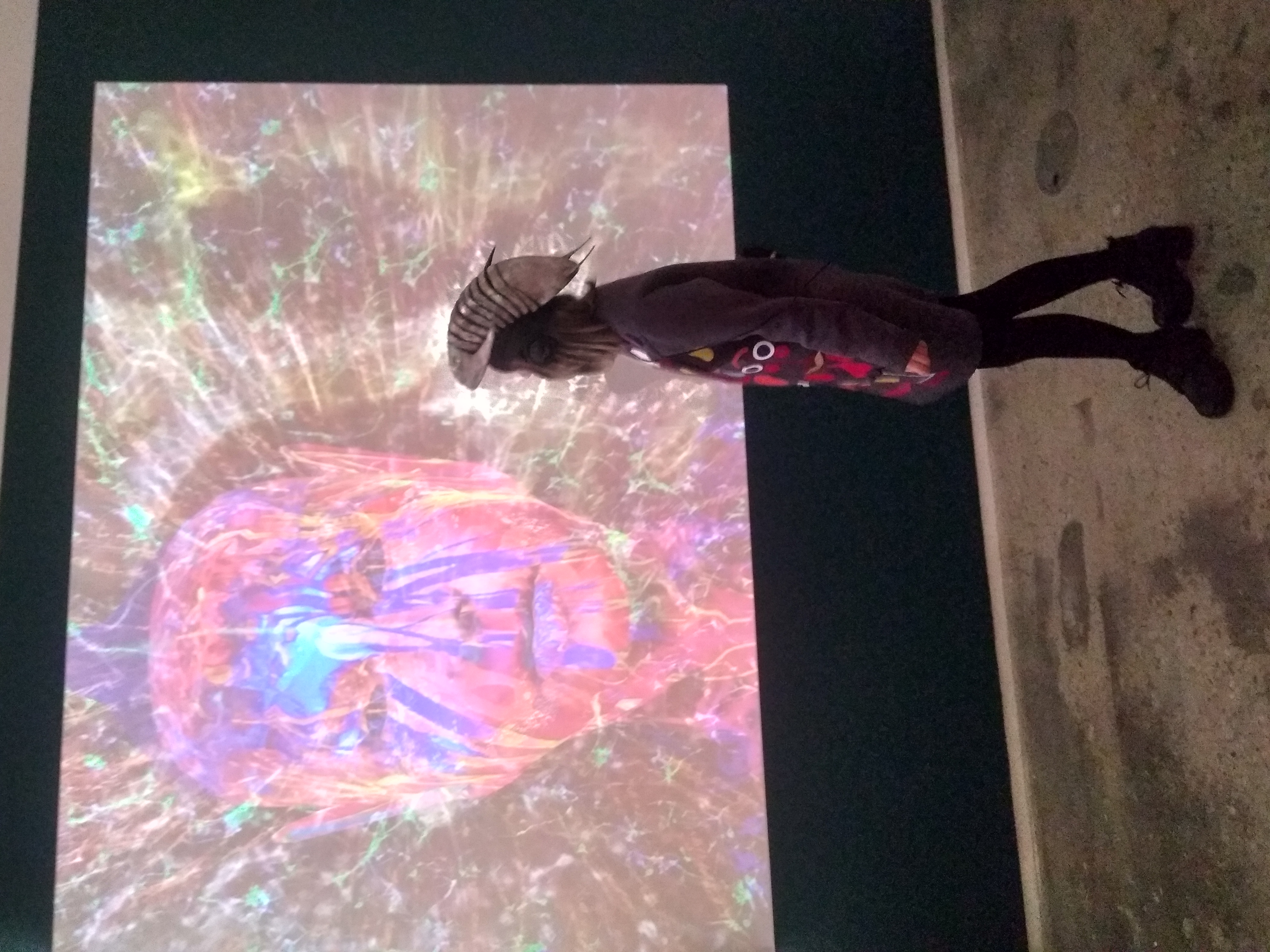 Visitor with trilobite head — Refresh Art Tech, 2019