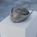 head sculpture, her eyes were as black as coal, sound, video and sculptural installation by virginia barratt and francesca da rimini, hudson gallery, new york, 2019